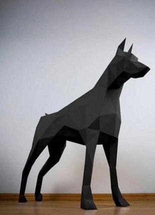 Paperkhan оригінальний подарунок доберман собака орігамі papercraft 3d фігура розвиваючий набір антистрес