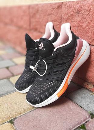 Adidas eq 21 run черные с пудрой10 фото