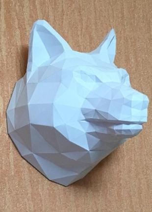 Paperkhan оригінальний подарунок 3d фігура вовк собака паперкрафт papercraft подарунковий набір сувернір іграшка