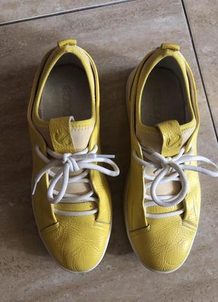 Туфли кроссовки желтые натуральная кожа