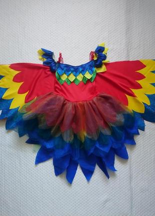 Карнавальна сукня жар птиця папуга з крилами pretty parrot fairy