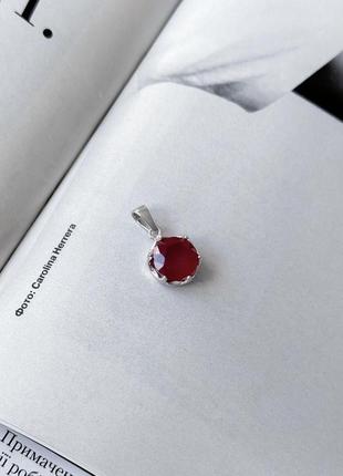 Серебряная подвеска высокогокачества с рубином 3.142ct (2157939)