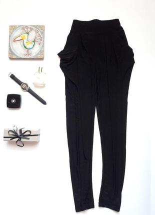 Ефектні чорні стильні зручні штани з кишенями zara2 фото