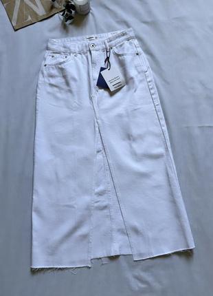 Белая джинсовая юбка pull &amp; bear2 фото