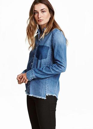 Рубашка джинсова h&m xs/s2 фото