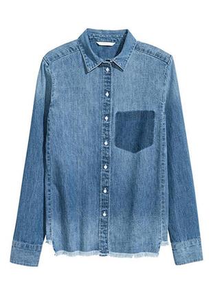 Рубашка джинсова h&m xs/s3 фото