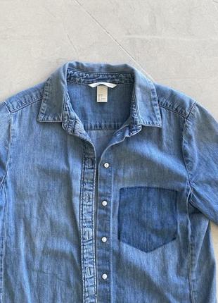 Рубашка джинсова h&m xs/s4 фото