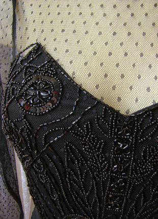 Сукня чорна шикарна вечірня вишивка бісер міді frock&frill р.42-44 64627 фото