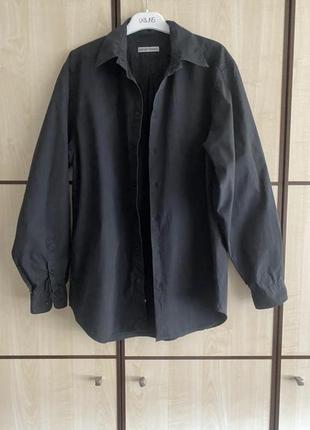 Сорочка чорна котонова emporio armani