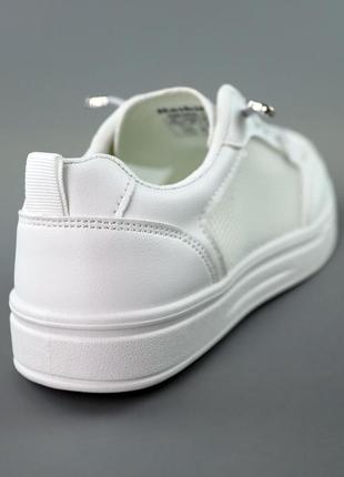 Кеды детские сетка тегкие лето белые экокожа текстиль 588731