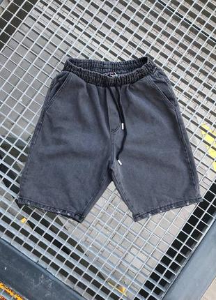 Мужские летние джинсовые шорты на шнурке а резинке