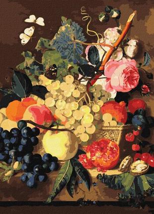Картина по номерам "корзина с фруктами" ©jan van huysum идейка kho5663 40х50 см