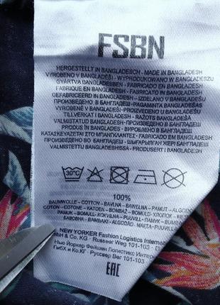 Сорочка гавайська fsbn slim fit cotton гавайка (m)7 фото