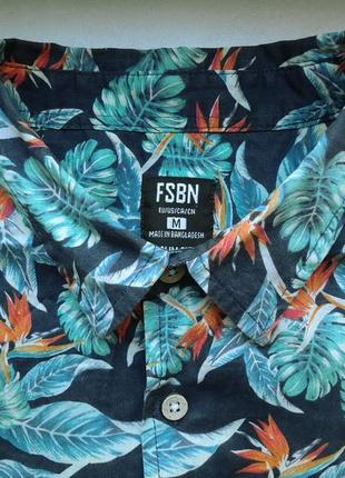 Сорочка гавайська fsbn slim fit cotton гавайка (m)3 фото