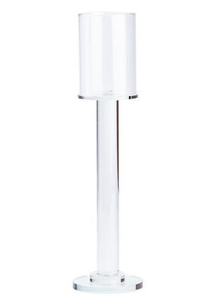 Свічник келих 30.5 (см) скляний високий прозорий дизайнерський `gr`