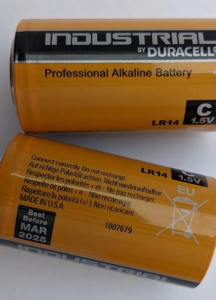 Батарейка duracell industrial lr14, c калюжна ціна за одну батарейку