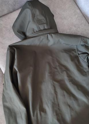 Демисезонная на флисе темно-зелёная курточка военная m-l4 фото