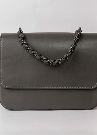 Жіноча сумка крос-боді сіра екошкіра 587982