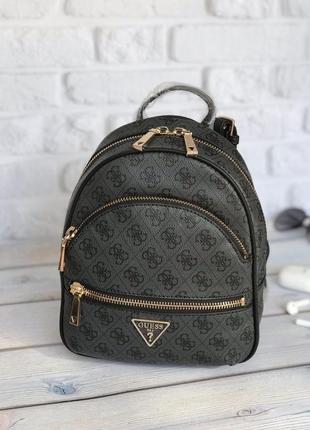 Рюкзак женский guess оригинал manhattan small backpack coal гесс серый в лого