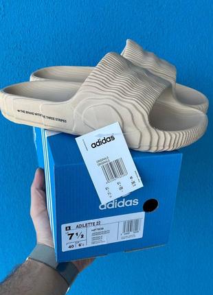 Adidas adilette beige шльопанці