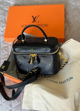 Сумочка louis vuitton vanity pm bag monogram black/gold lux