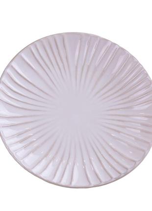 Тарелка плоская круглая из фарфора 27 см белая обеденная тарелка `gr`