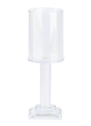 Підвічник декоративний прозорий скляний високий 20 см - свічник на одну велику свічку `gr`