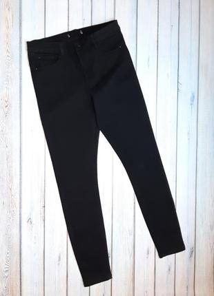 💥1+1=3 шикарные черные зауженные джинсы скинни высокая посадка denim co, размер 46 - 482 фото