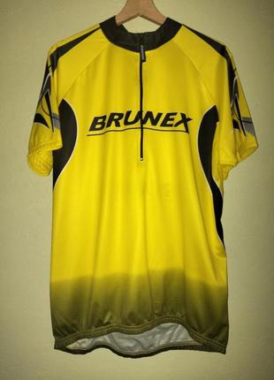 Чоловіча жовта велосипедна футболка brunex велосипедка велофутболка