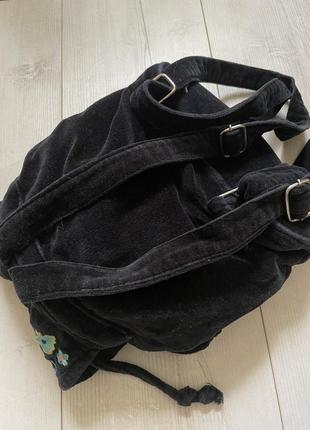 Рюкзак замша велюр, с вышивкой, замшевая сумка, красивый рюкзак3 фото