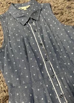 Платье сарафан хлопковое в морском стиле yumi3 фото