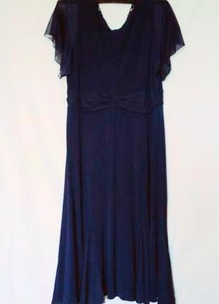 Темно-синее длинное платье, р. 48/4xl5 фото