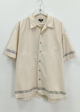 Оверсайз гавайка с японским солнцем на спине летняя рубашка
