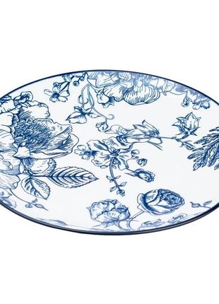Столовый сервиз тарелок 24 штуки керамических на 6 персон синий `gr`6 фото