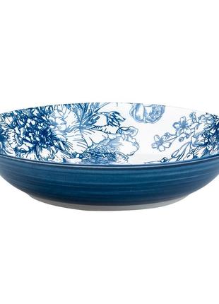 Столовый сервиз тарелок 24 штуки керамических на 6 персон синий `gr`3 фото