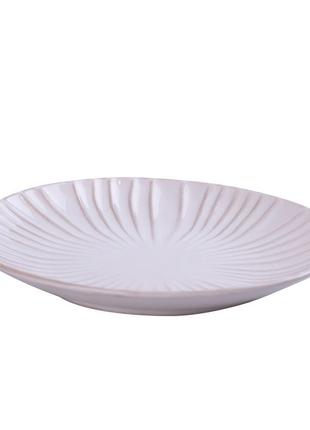 Тарілка плоска кругла з порцеляни 20.5 см біла обідня тарілка `ps`