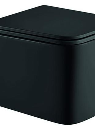Унітаз підвісний mixxus premium quadro-0302-r black 530x360x365mm, система змиву rimless (mp6455)