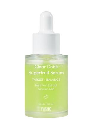 Балансуюча сироватка для проблемної шкіри purito seoul clear code superfruit serum 30 ml