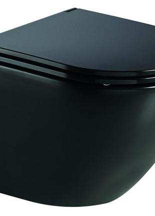 Унітаз підвісний mixxus premium ellipse-0303-r black 520x365x360mm, система змиву rimless (mp6464)