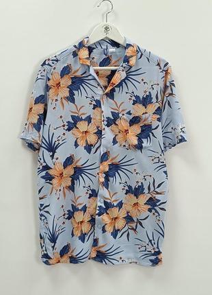 Легкая гавайка с цветами h&amp;m летняя рубашка