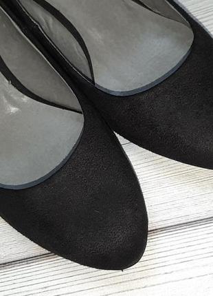 💥1+1=3 брендові чорні базові замшеві туфлі на невисоких підборах graceland, розмір 383 фото