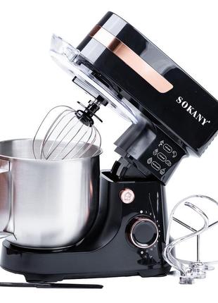 Міксер стаціонарний sokany sk-276 kitchen master stand mixer 1000w 6l міксер з чашею `gr`