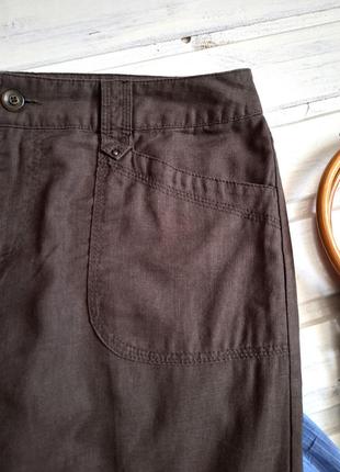 Прямі брюки із суміші льону та бавовни2 фото
