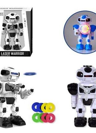 Уцінка. робот "laser warrior", стріляє дисками (чорно-білий) - не товарний вигляд
