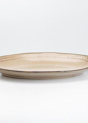 Тарелка обеденная овальная керамическая 29х19 см блюдо для подачи нарезки `gr`