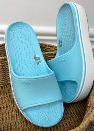 Жіночі крокси crocs crocband  platform slide ice лідер продажів усі розміри у наявності