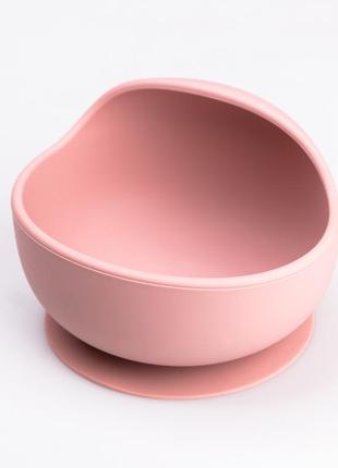 Дитячий набір силіконового посуду для годування дитини 7 предметів рожевий `gr`3 фото