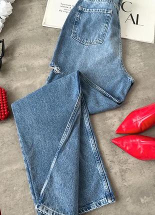Женские джинсы с декоративными разрезами на бедрах, джинсы с размером на бедрах7 фото