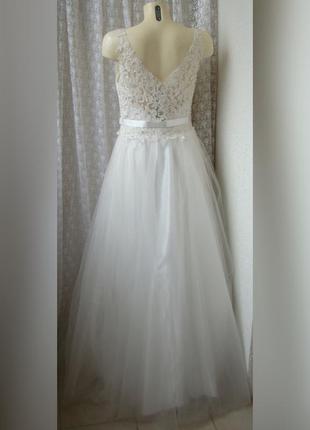 Платье белое свадебное шикарное роскошное в пол luxuar limited р.46-48 65318 фото