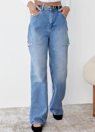 Женские джинсы с декоративными разрезами на бедрах, джинсы с размером на бедрах8 фото